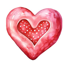 Watercolor Cute Valentine Clipart, heart-shaped shortbread cookie .Ai Generate