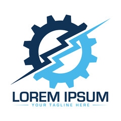 Setting Logo Design Power Logo Design Construction Logo Design