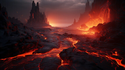 lava on iceland volcano