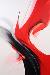 Abstract oil painting in red and black for background. Generative AI image.