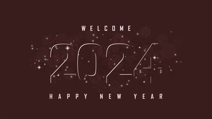 transparent happy new year 2024 design