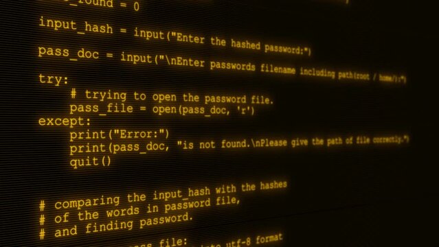 Hacker's Code: Binary Coding in Yellow. Computer Programming and Hacking Concept
