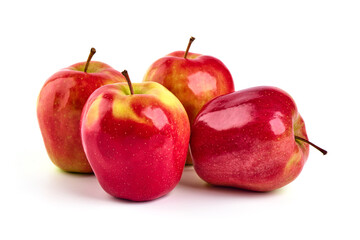 Red apples, isolated on white background.