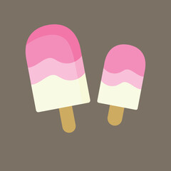 Ice cream popsicles on a stick with different flavors vector art design