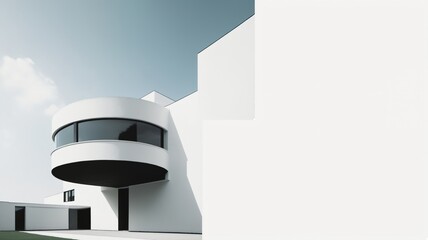 Bauhaus style minimalist modern architecture