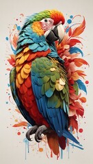 Obraz premium A Colorful Parrot with a Skull on Its Head