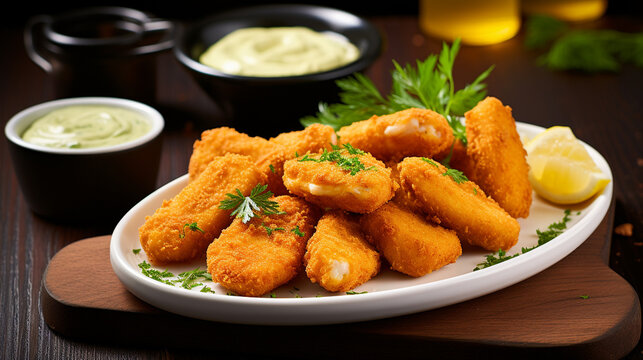 fried chicken nuggets HD 8K wallpaper Stock Photographic Image 
