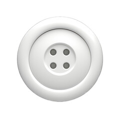Fototapeta premium 3d white button isolated on transparent or white background, png