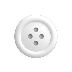 Fototapeta premium 3d white button isolated on transparent or white background, png