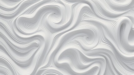 A series of gray and white swirls, curls and circles in a soft flowing texture pattern