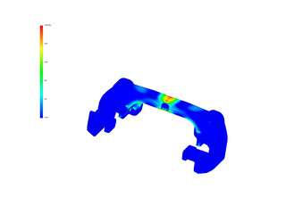 caliper car technical design ,forces applied fem finite analysis, engineering testing before manufacturing
