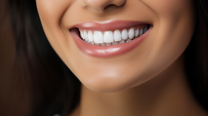 Obraz premium Smiling woman with white teeth