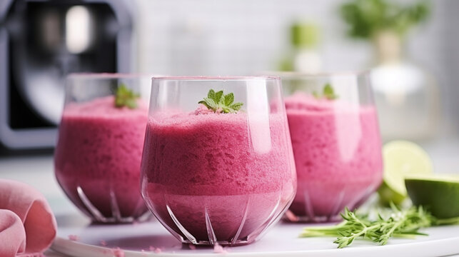 strawberry smoothie in glass HD 8K wallpaper Stock Photographic Image 