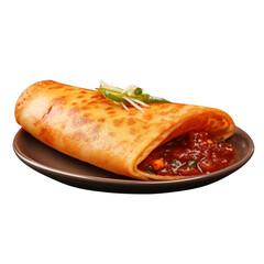 Masala dosa isolated on transparent background