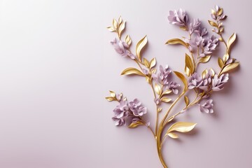 Lilac branches on elegant pastel background. Wedding invitations, greeting cards, wallpaper, background, printing, poster, social ads, banner