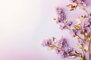 Obraz na płótnie Canvas Lilac branches on elegant pastel background. Wedding invitations, greeting cards, wallpaper, background, printing, poster, social ads, banner