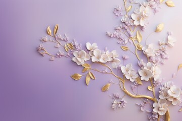 Lilac branches on elegant pastel background. Wedding invitations, greeting cards, wallpaper, background, printing, poster, social ads, banner