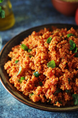 A traditional Turkish bulgur salad - Kisir