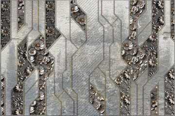 3d creative decorative background, digital ceramic tile, cover, card.