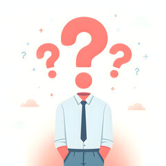 businessman with question mark