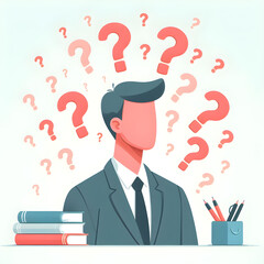 businessman with question mark