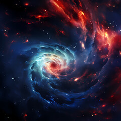 A swirling galaxy in deep space