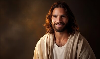Jesus Christ with Flowing Locks in a Fashionable Robe