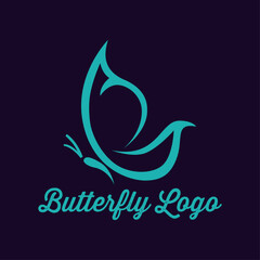 Obraz premium Butterfly logo design vector template, Butterfly logo for beauty and Spa business