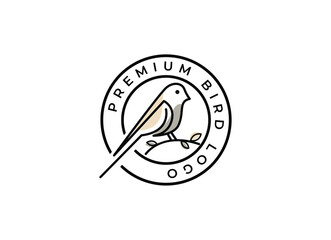Bird Line Icon Symbol. Bird Logo Stock Vector Emblem Design. Line Drawing.