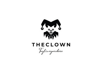 clown joker logo icon design vector illustration - obrazy, fototapety, plakaty