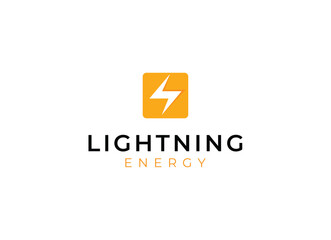 Thunderbolt symbol. Energy Power electric speed creative Logotype concept.