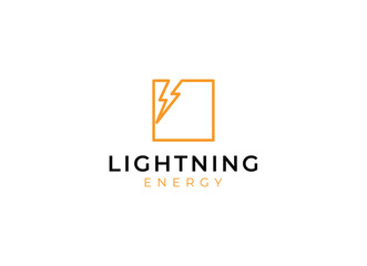Thunderbolt symbol. Energy Power electric speed creative Logotype concept.