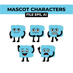 A set of four cartoon characters with the words mas characters. This asset is suitable for creating playful and vibrant designs for children's books, educational materials, and gaming apps.
