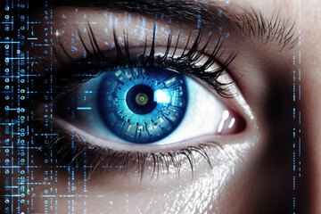 Eye woman digital vision iris concept technology