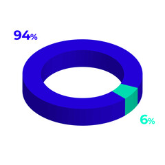 6 94 3d donut pie chart illustration eps vector 