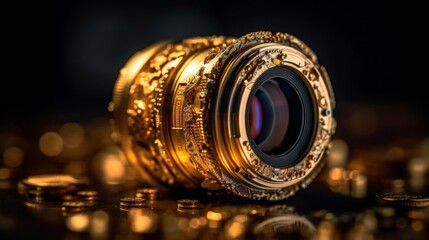 Fototapeta na wymiar Framing Perspectives: Exploring the World Through the Lens of Digital Photography & Captivating Glassware, generative AI