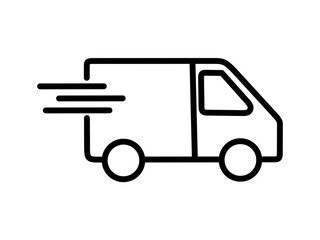 fast delivery truck icon on white background