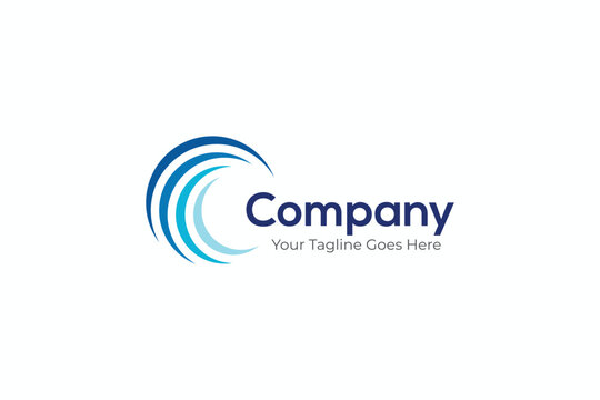 Blue Twirl Logo Abstract for Global Business Company Technology Network Modern and Minimalist Concept