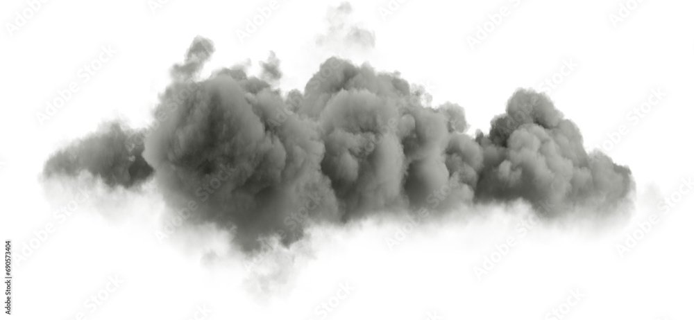 Aufkleber Isolated black clouds on transparent backgrounds 3d rendering png