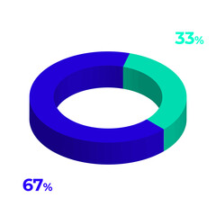 33 67 3d donut pie chart illustration eps vector