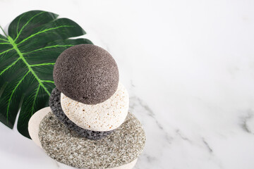 Konjac facial sponge, a black cleanser with charcoal for a deep and organic face wash