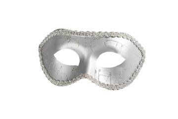 Carnival mask, silver vintage masquerade accessory isolated