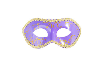Carnival mask, blue vintage masquerade accessory isolated