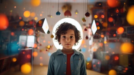 An image showing a child immersed in a vibrant imaginary world, representing the concept of child mental health