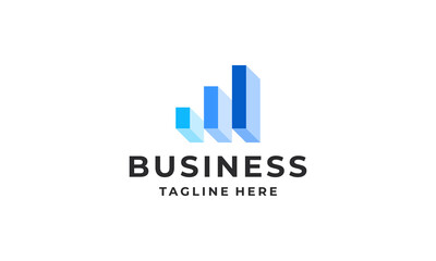 Financial growth chart logo design vector