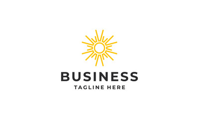 Sun simple abstract logo icon design vector