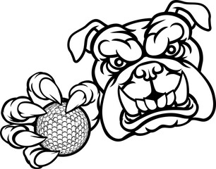 Bulldog Dog Animal Golf Ball Sports Mascot