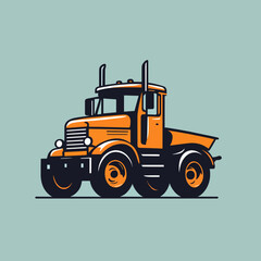 Illustration of a tractor, retro design