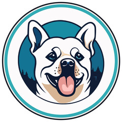 Logo with a dog head, retro illustration