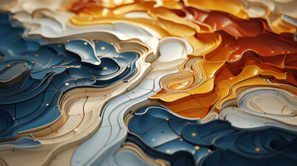 Chromatic Geomorphia: Abstract Landscape of Colors. Generative AI